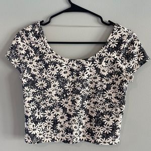 Black and white flower pattern shirt